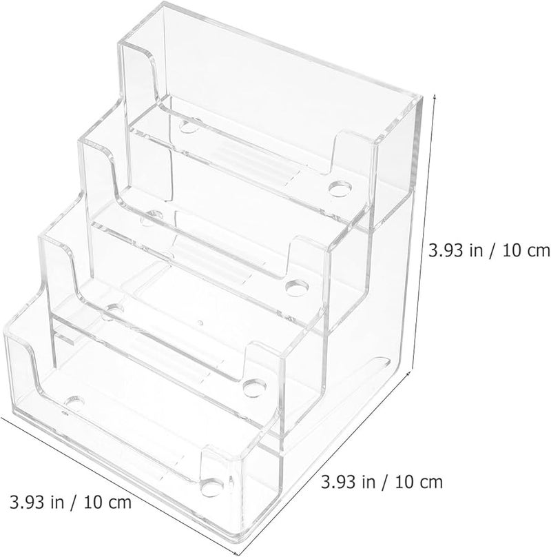 Veemoon Desktop Business Card Holder Box 4 Compartments Organizer Stand for Office Desk Display - Image 2